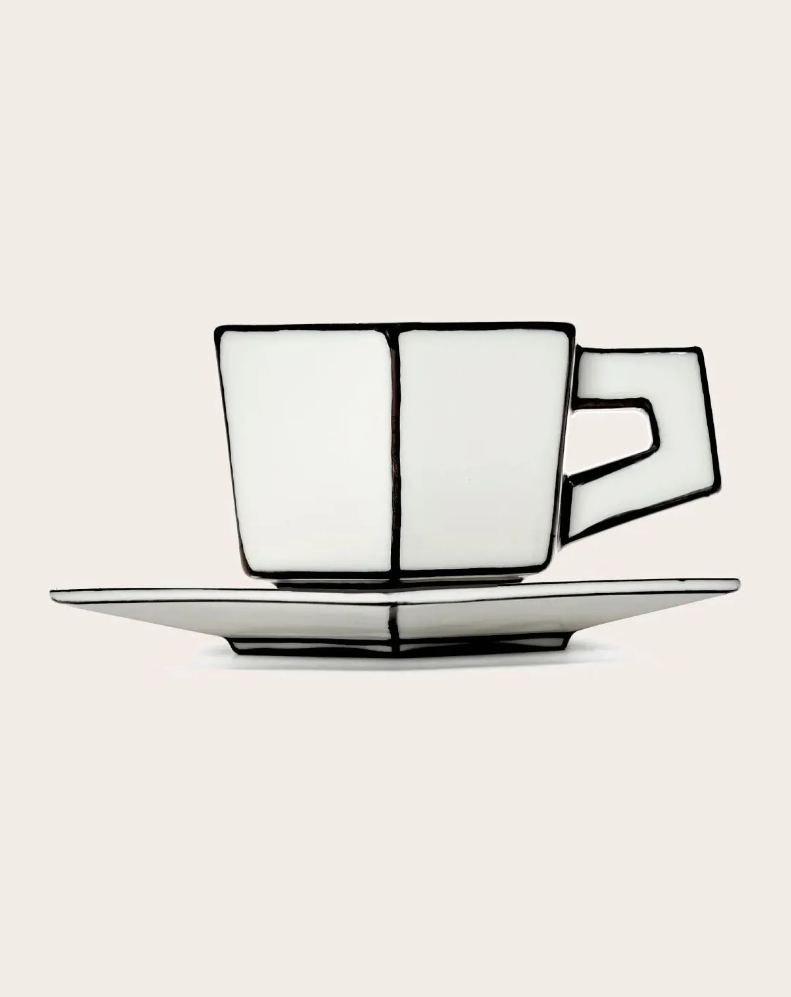 Serax Tasses, Théières-Set tasse expresso et soucoupe - Set de 2 Noir/Blanc