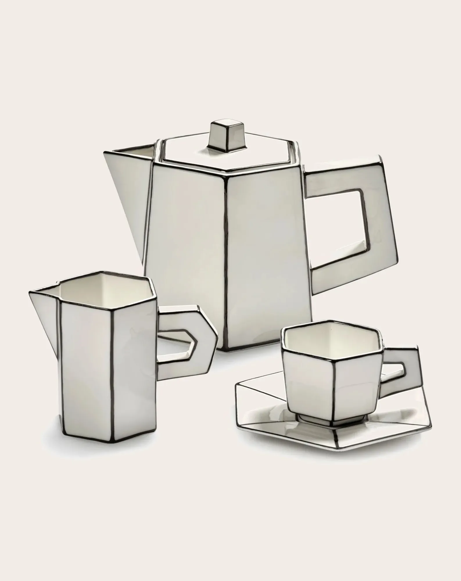 Serax Tasses, Théières-Set tasse expresso et soucoupe - Set de 2 Noir/Blanc