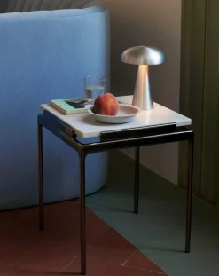 & Tradition Tables, Bureaux-Sett LN11 side table, Luca Nichetto Marbré blanc