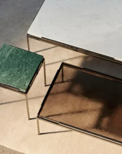 & Tradition Tables, Bureaux-Sett LN11 side table, Luca Nichetto Marbré vert