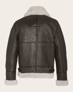 Schott Vestes, Manteaux-Sheepskin Leather Bomber Marron