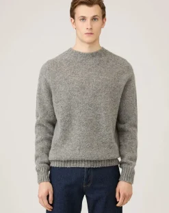 Sunspel Pulls, Gilets-Shetland Round Neck Sweater Gris