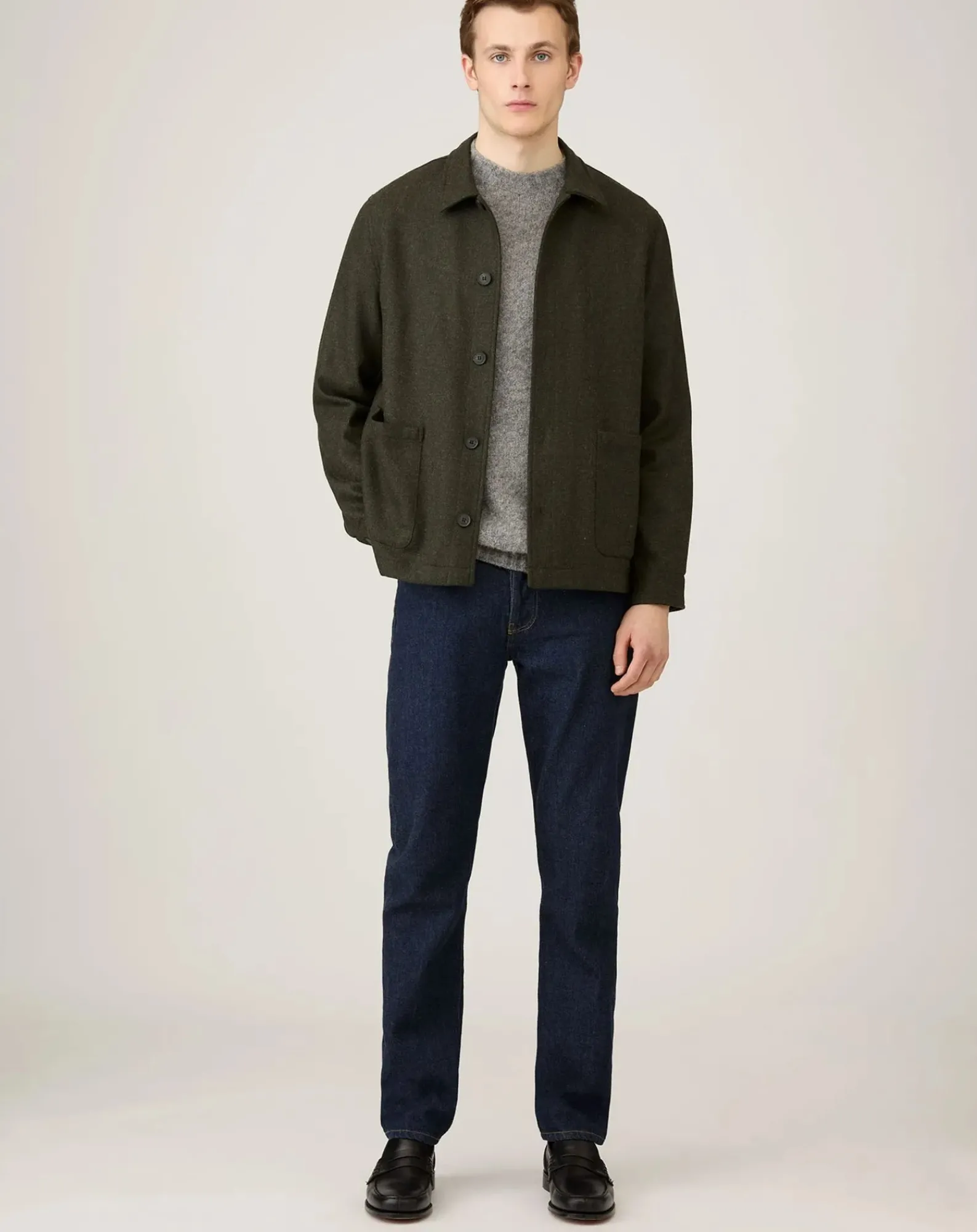 Sunspel Pulls, Gilets-Shetland Round Neck Sweater Gris