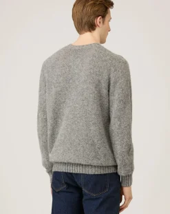 Sunspel Pulls, Gilets-Shetland Round Neck Sweater Gris