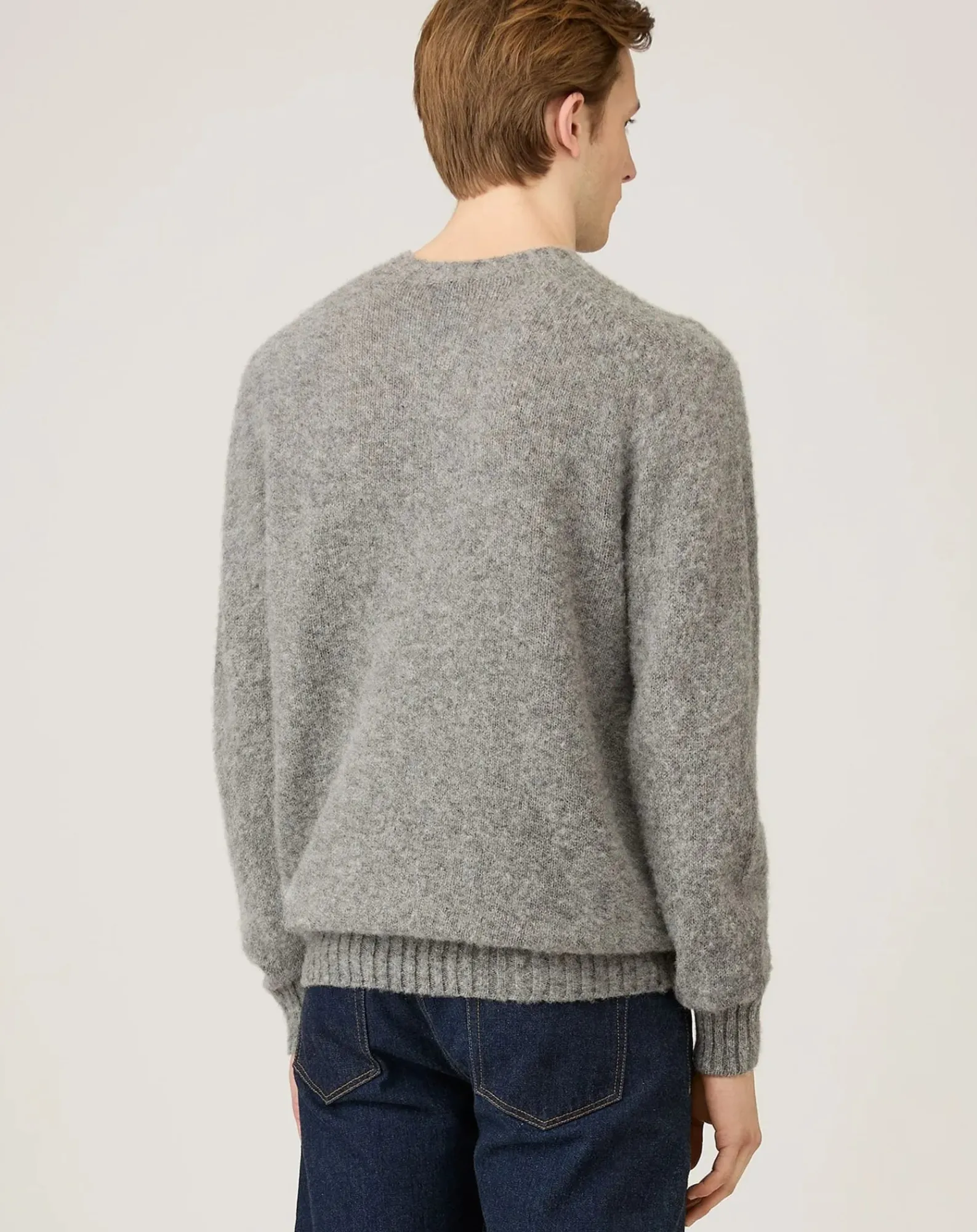 Sunspel Pulls, Gilets-Shetland Round Neck Sweater Gris