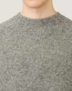 Sunspel Pulls, Gilets-Shetland Round Neck Sweater Gris