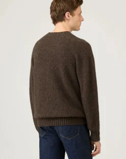 Sunspel Pulls, Gilets-Shetland Round Neck Sweater Marron
