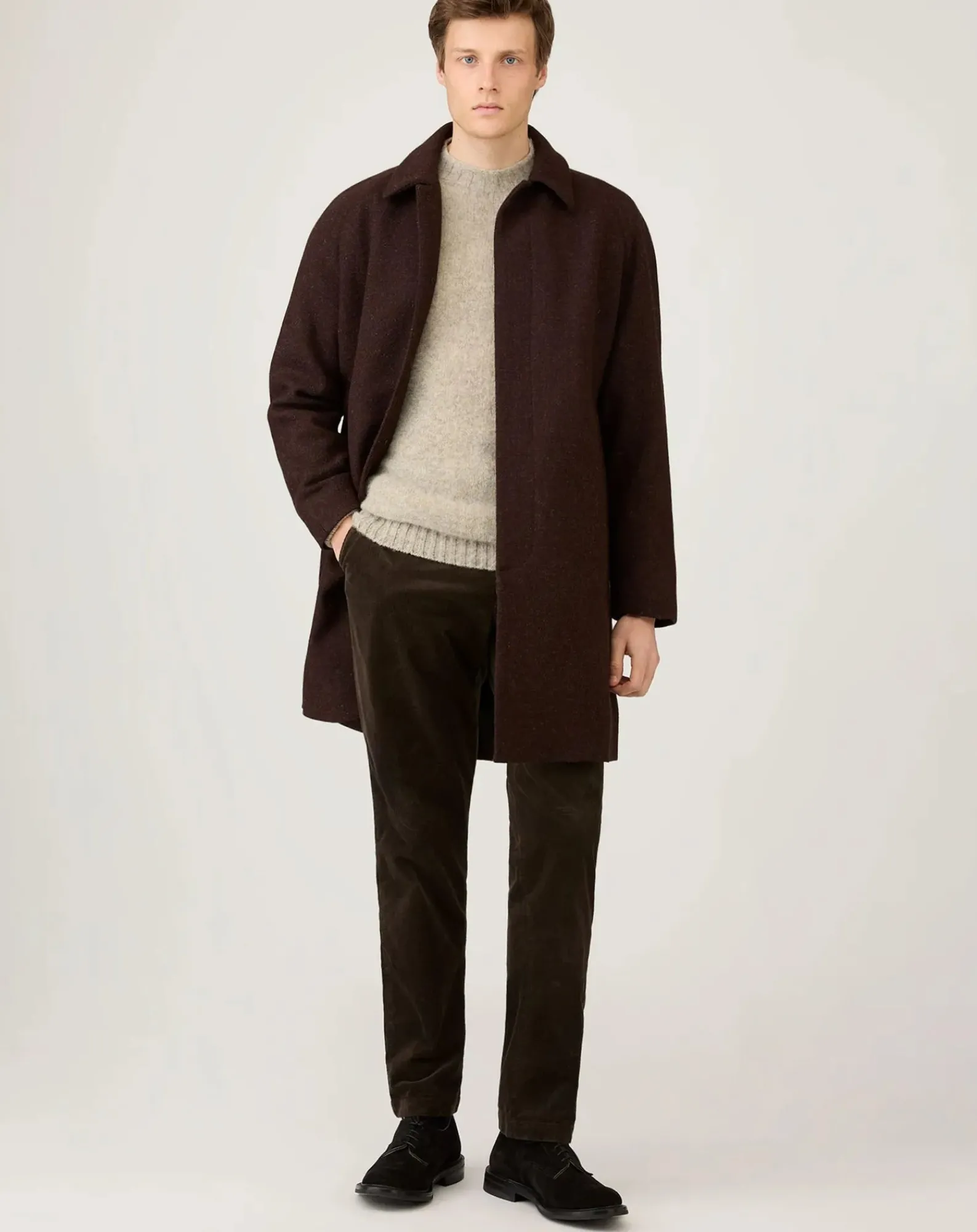 Sunspel Pulls, Gilets-Shetland Round Neck Sweater Beige