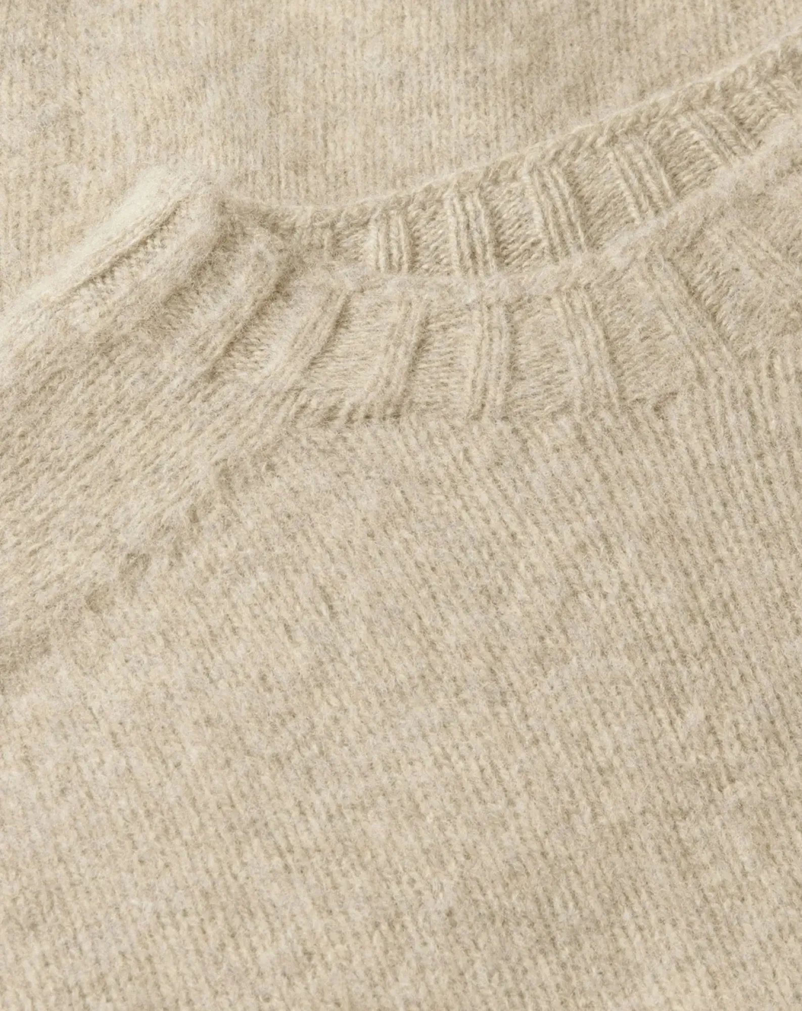 Sunspel Pulls, Gilets-Shetland Round Neck Sweater Beige