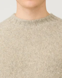 Sunspel Pulls, Gilets-Shetland Round Neck Sweater Beige
