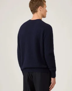 Sunspel Pulls, Gilets-Shetland Round Neck Sweater Bleu marine