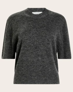Pomandère Pulls, Gilets-Short-sleeved alpaca sweater Gris