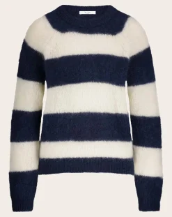 By Bar Pulls, Gilets-Sian Striped Mohair Sweater Bleu marine