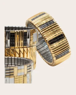 Sigal Bracelets-SIG 18-1 Stripes bracelet Noir/Doré