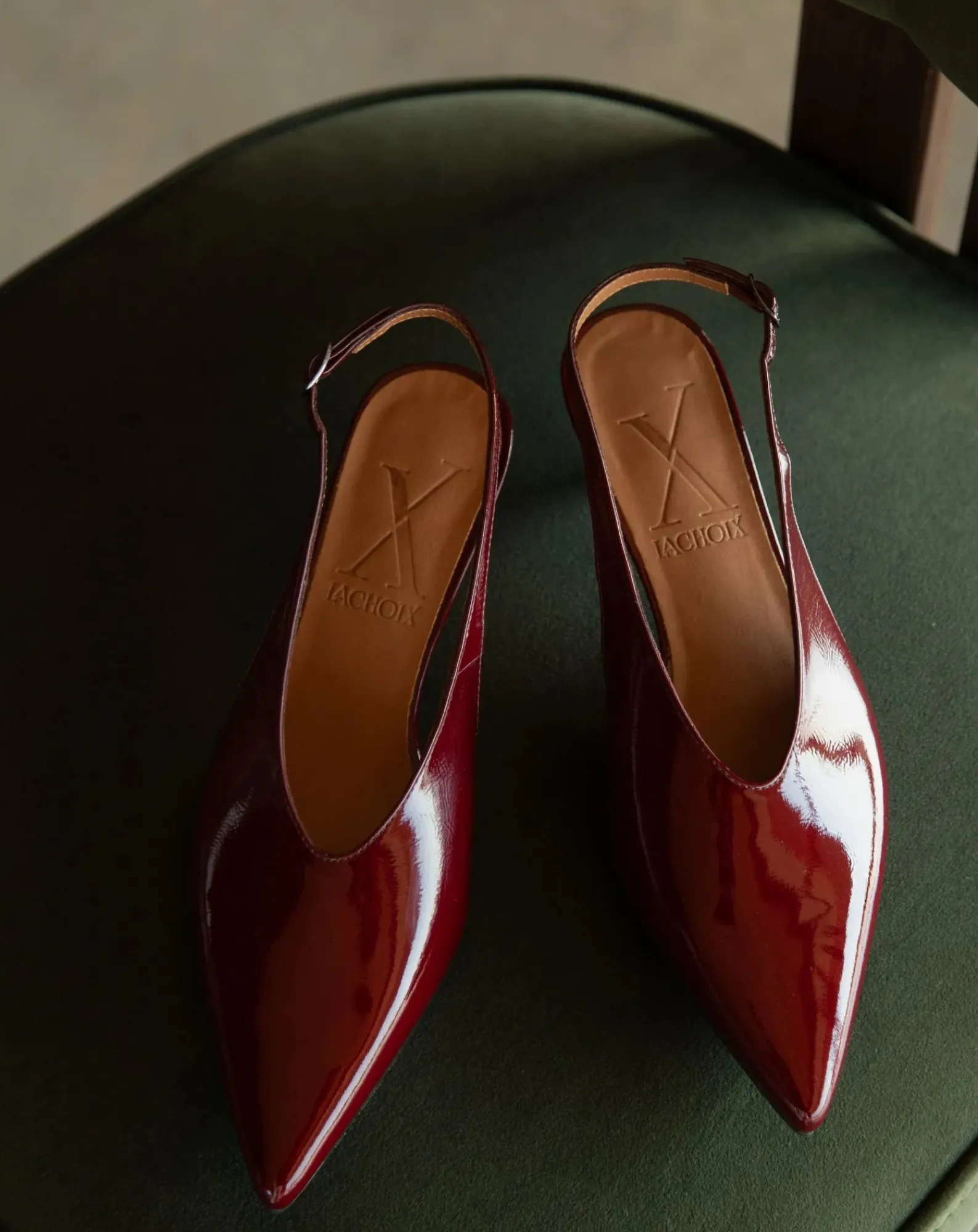 Lachoix Sandales, Escarpins-Slingback Heels Bordeaux