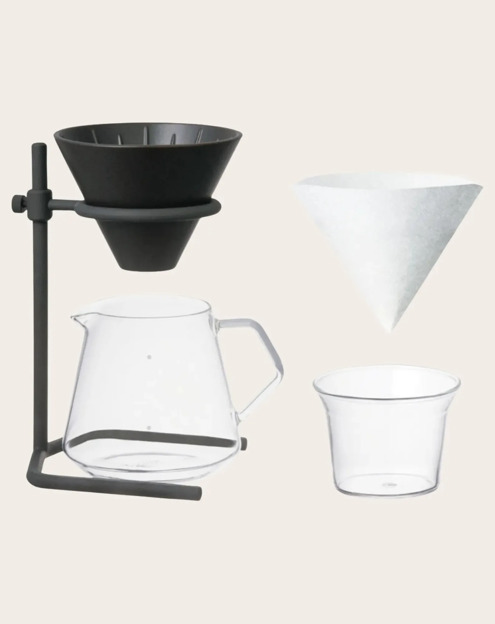 Kinto Tasses, Théières-Slow Coffee Cup Set - 4 Cups Noir