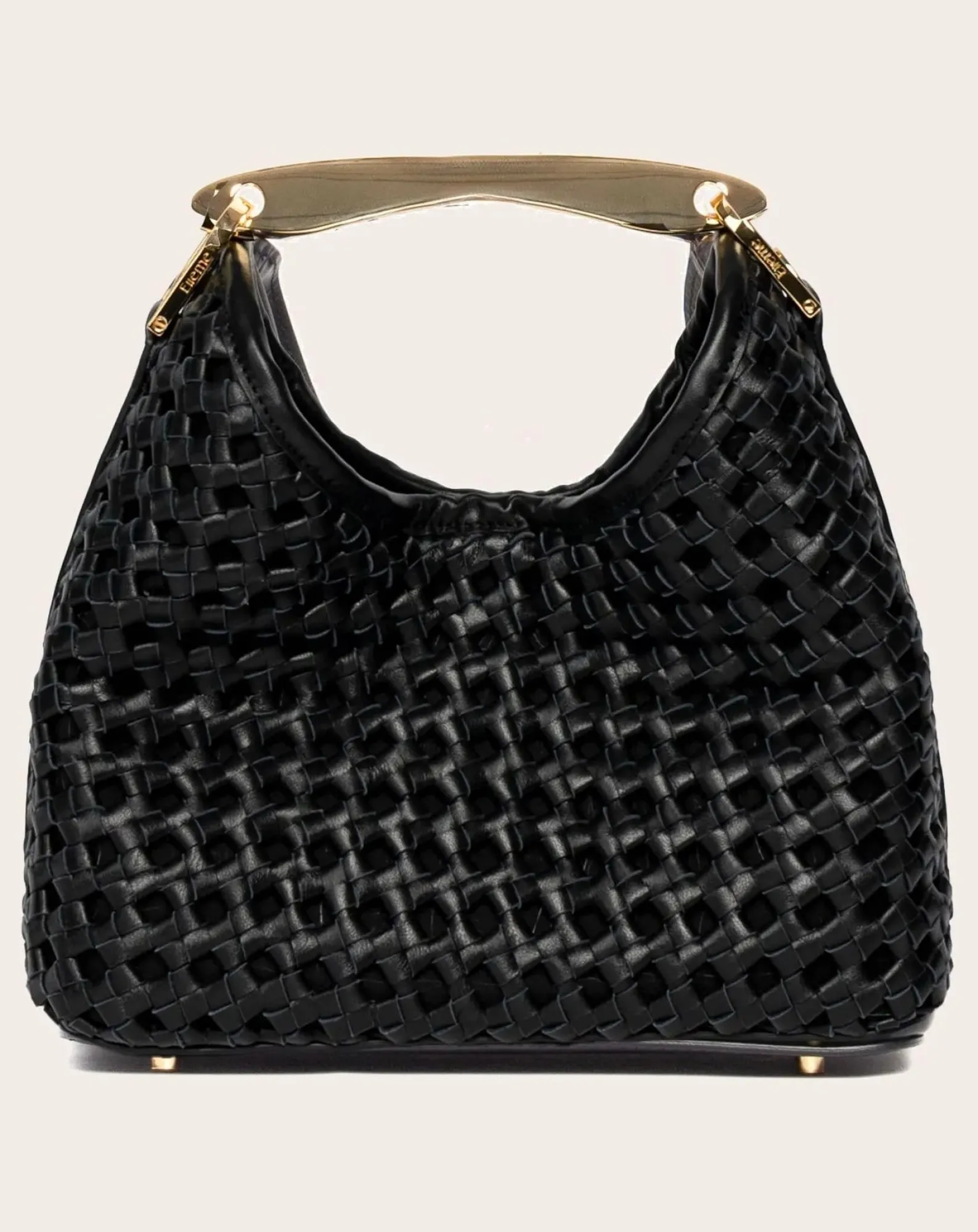 Elleme Sacs À Main-Small Boomerang Braided Leather Bag Noir