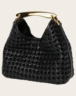 Elleme Sacs À Main-Small Boomerang Braided Leather Bag Noir