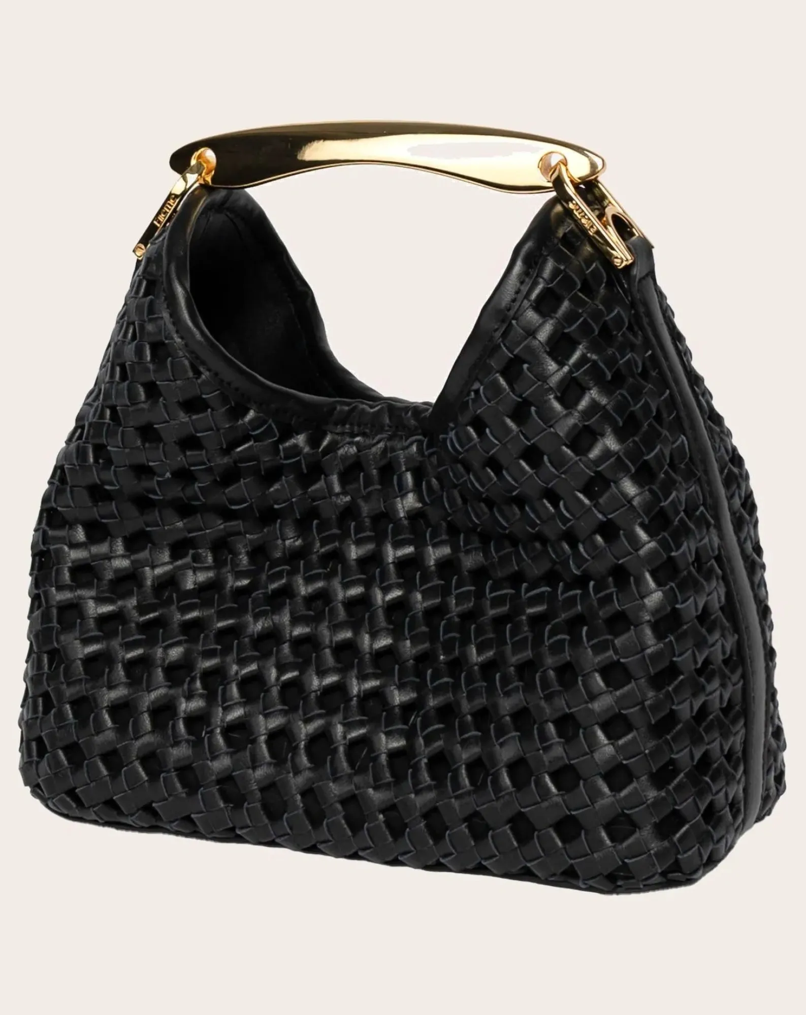 Elleme Sacs À Main-Small Boomerang Braided Leather Bag Noir