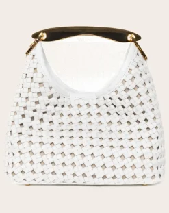 Elleme Sacs À Main-Small Boomerang Braided Leather Bag Blanc