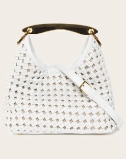 Elleme Sacs À Main-Small Boomerang Braided Leather Bag Blanc