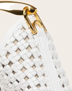 Elleme Sacs À Main-Small Boomerang Braided Leather Bag Blanc