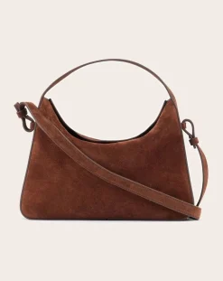 Aesther Ekme Sacs À Main-Soft Baguette Crossbody handbag in suede leather Marron