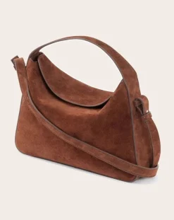 Aesther Ekme Sacs À Main-Soft Baguette Crossbody handbag in suede leather Marron