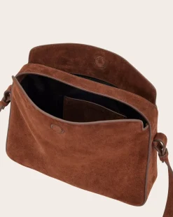 Aesther Ekme Sacs À Main-Soft Baguette Crossbody handbag in suede leather Marron
