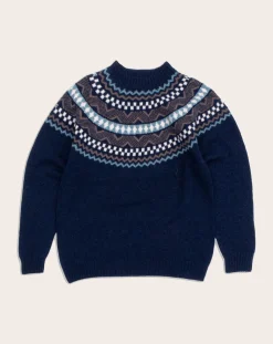 Origin Knitwear Pulls, Gilets-Soho sweater in lambswool Bleu marine