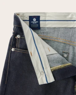 MOMOTARO JEANS Pantalons, Jeans-Standard Straight Jeans 100 Cotton Bleu indigo