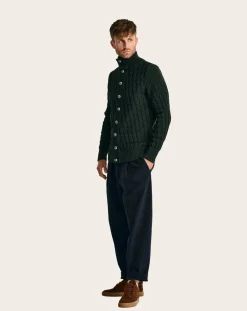 S.N.S Herning Pulls, Gilets-Stark Wool Cardigan Vert foncé