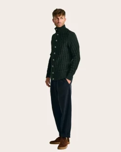 S.N.S Herning Pulls, Gilets-Stark Wool Cardigan Vert foncé