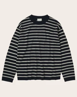 FUB Pulls, Gilets-Striped Merino Wool Sweater - Women's Collection Bleu marine