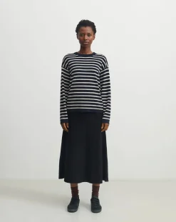 FUB Pulls, Gilets-Striped Merino Wool Sweater - Women's Collection Bleu marine