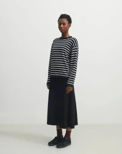 FUB Pulls, Gilets-Striped Merino Wool Sweater - Women's Collection Bleu marine