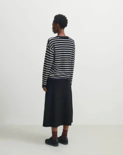 FUB Pulls, Gilets-Striped Merino Wool Sweater - Women's Collection Bleu marine