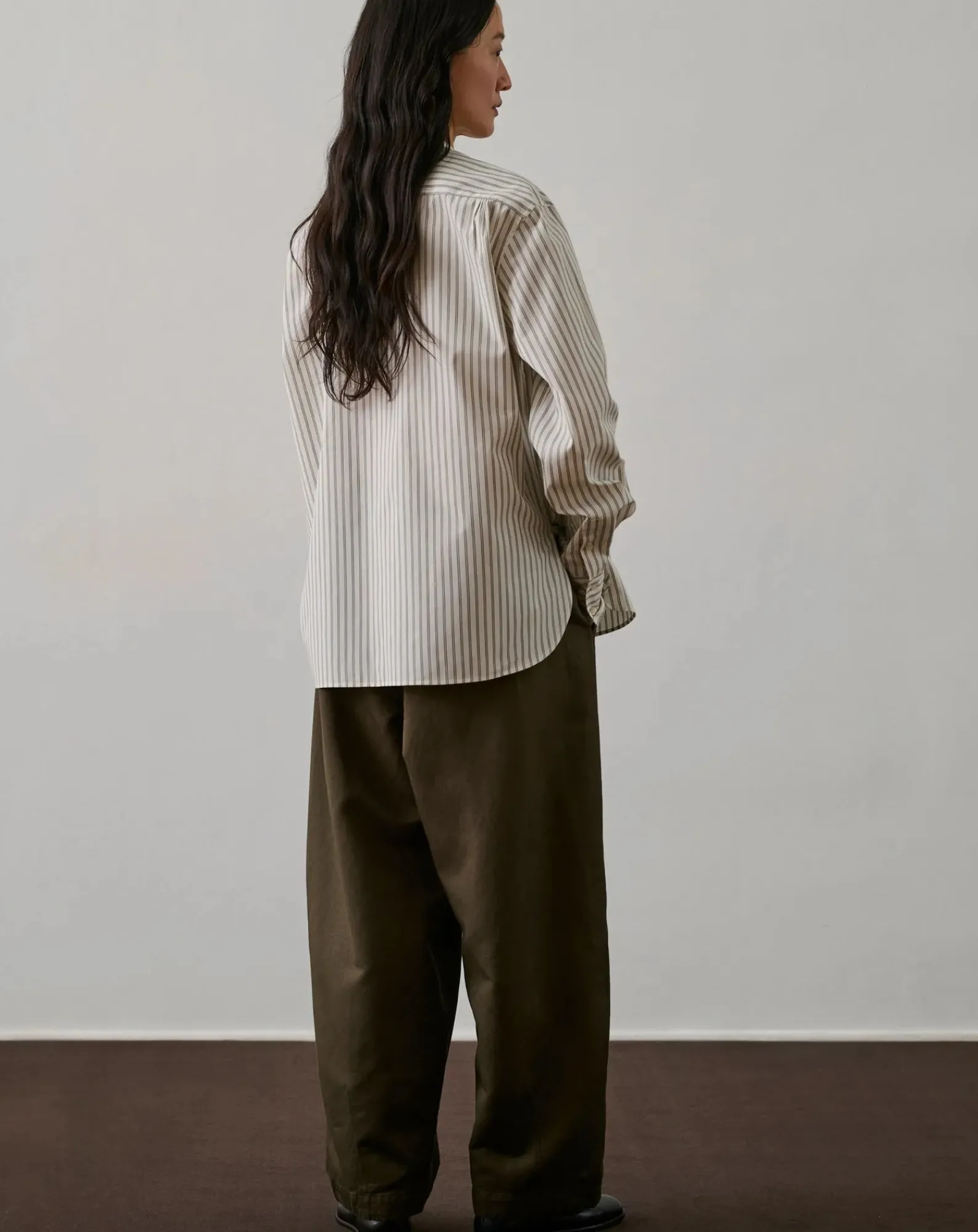 Soeur Blouses, Chemises-Striped Organic Cotton Bermuda Shirt Blanc cassé