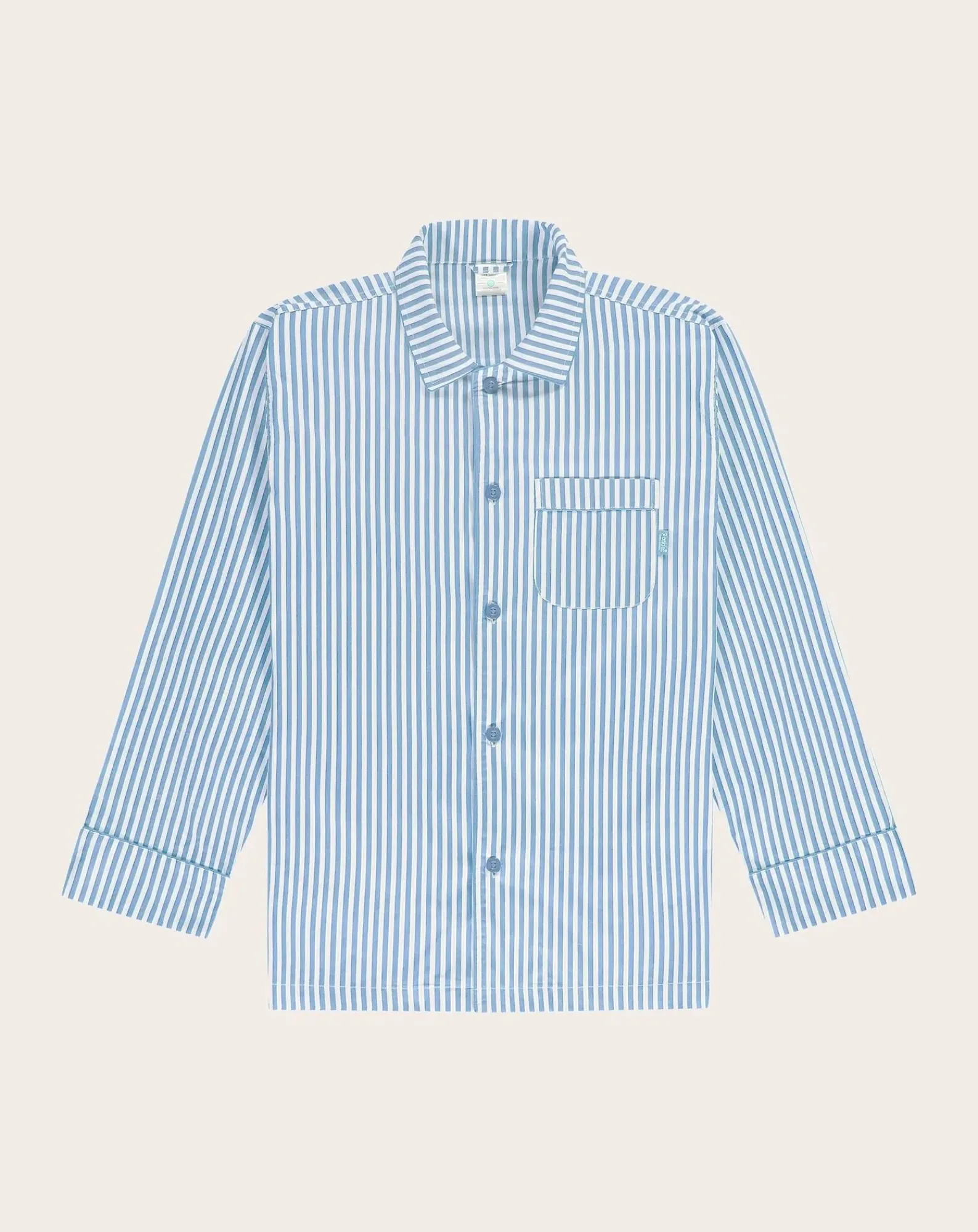 Pockies Chaussettes, Sous-Vêtements-Striped Organic Cotton Pyjama Shirt Bleu