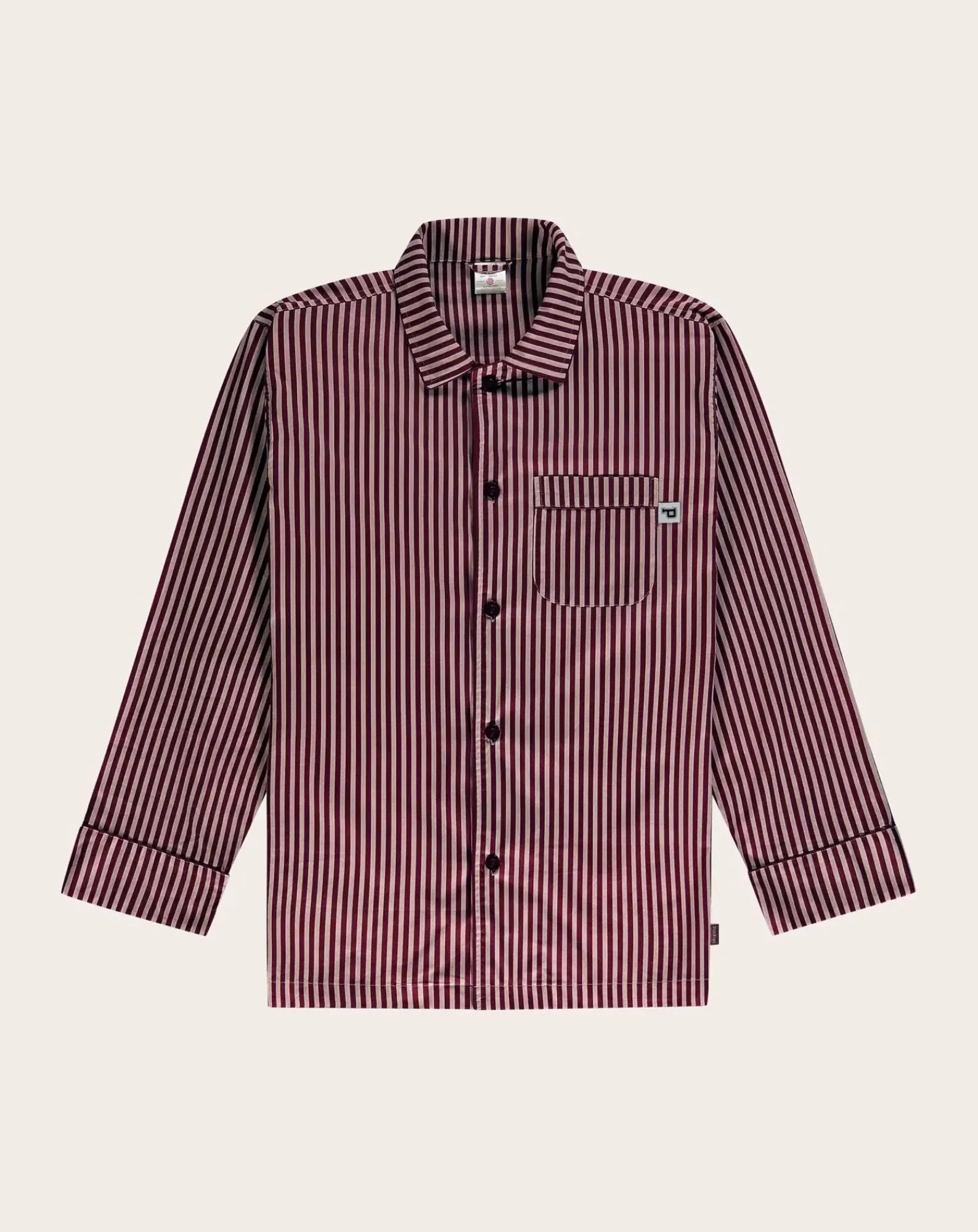 Pockies Chaussettes, Sous-Vêtements-Striped Organic Cotton Pyjama Shirt Rouge