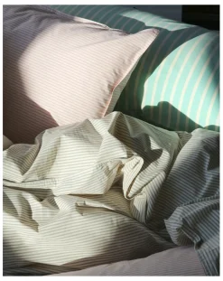 Suite 702 Linge De Lit-Striped Pillowcase in Organic Cotton - Set of 2 Rose