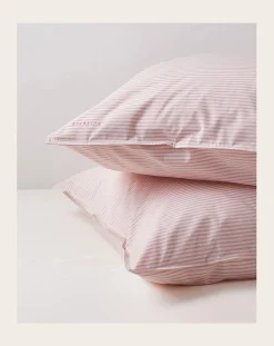 Suite 702 Linge De Lit-Striped Pillowcase in Organic Cotton - Set of 2 Rose