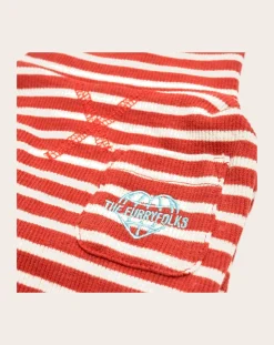 The Furry Folks Accessoires Animaux-Striped sweater Rouge