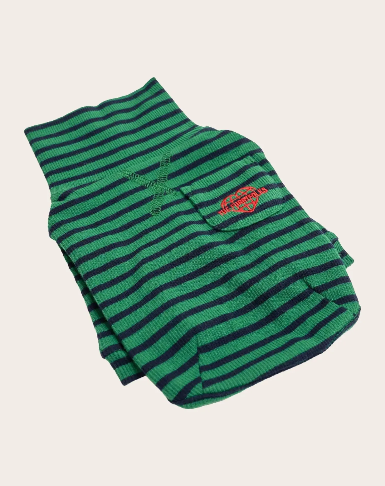 The Furry Folks Accessoires Animaux-Striped sweater Vert