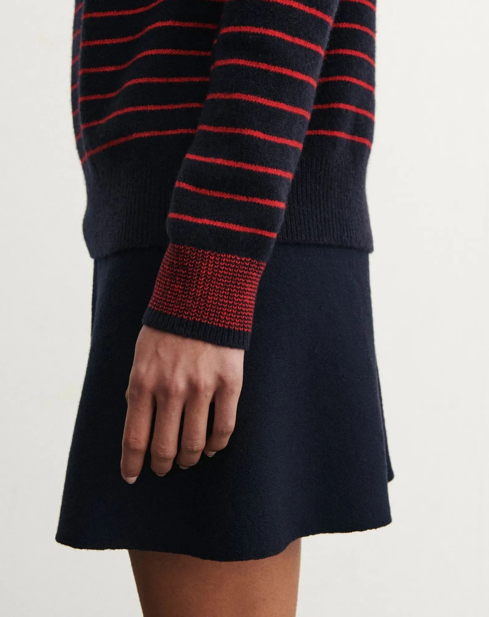 FUB Pulls, Gilets-Striped Wool Sweater - Women's Collection Bleu marine