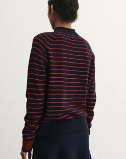 FUB Pulls, Gilets-Striped Wool Sweater - Women's Collection Bleu marine