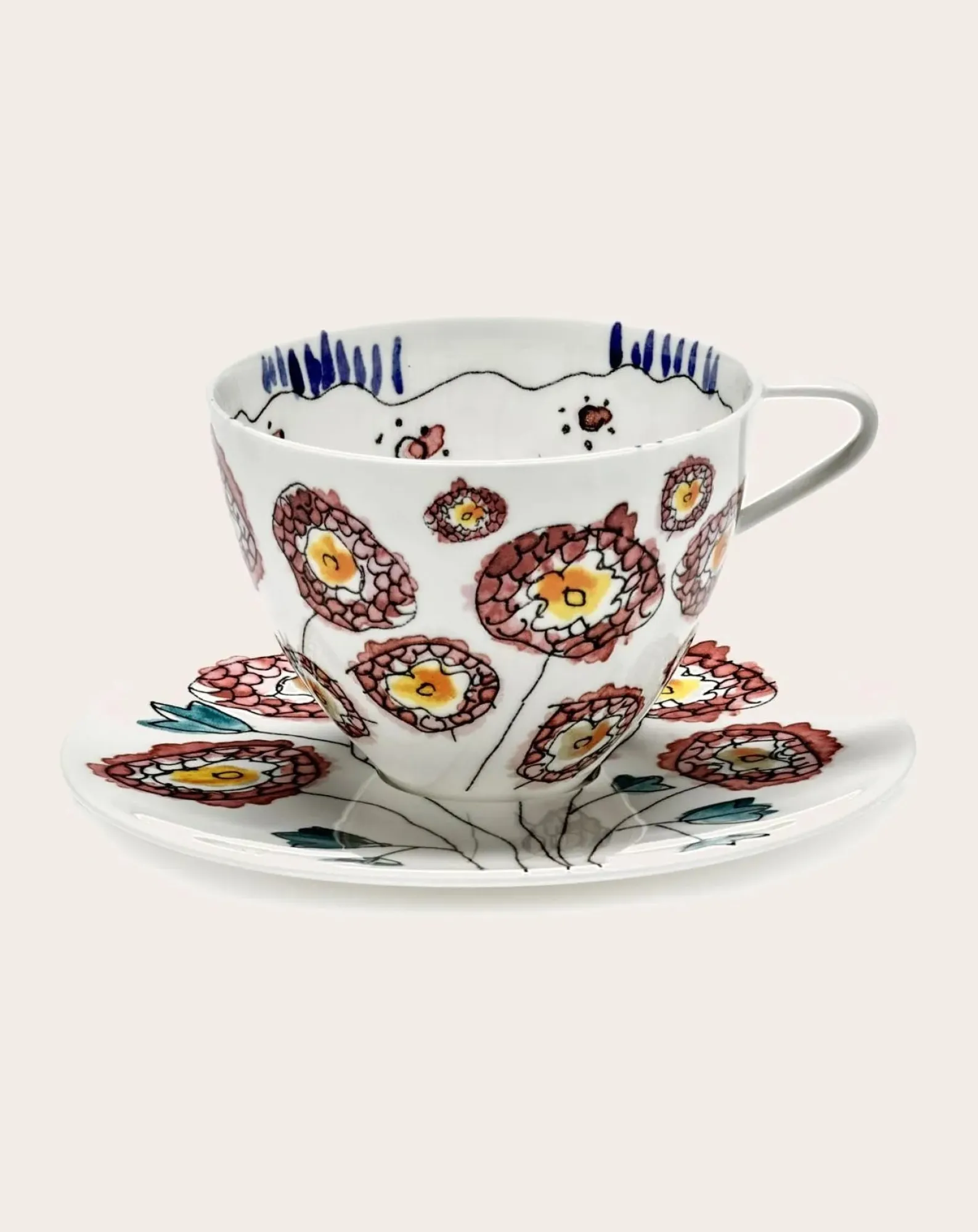 Serax Tasses, Théières-Tasse et sous-tasse à Café Anemone, for Marni - Set de 2 Milk