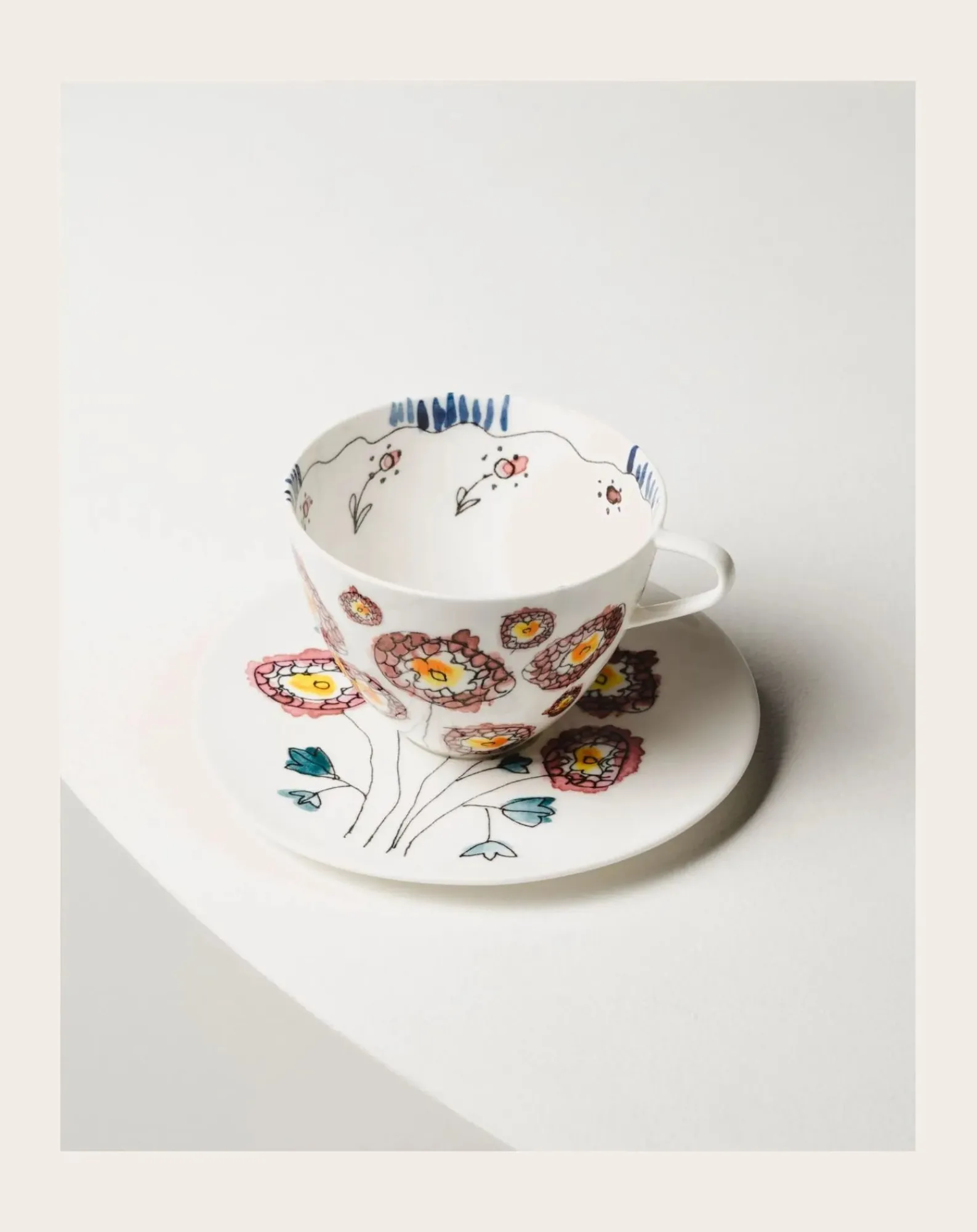 Serax Tasses, Théières-Tasse et sous-tasse à Café Anemone, for Marni - Set de 2 Milk