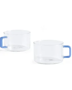 Hay Tasses, Théières-Tasses en verre Brew - Set de 2 Bleu ciel