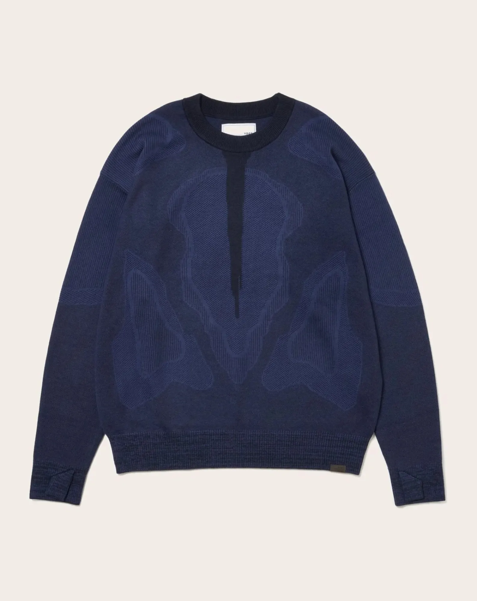 YDOT Pulls, Gilets-Thermal Knit Crewneck Sweater Bleu